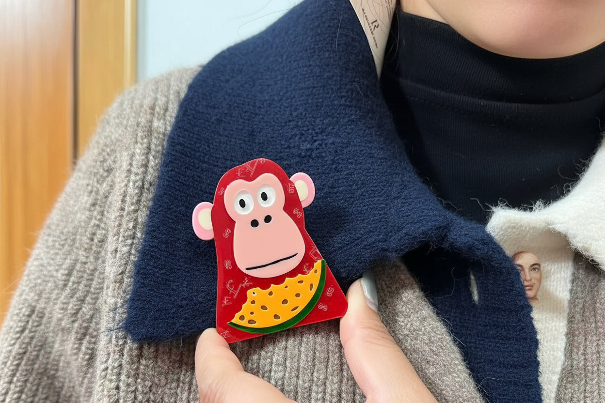 Money Watermelon Gorilla Brooch