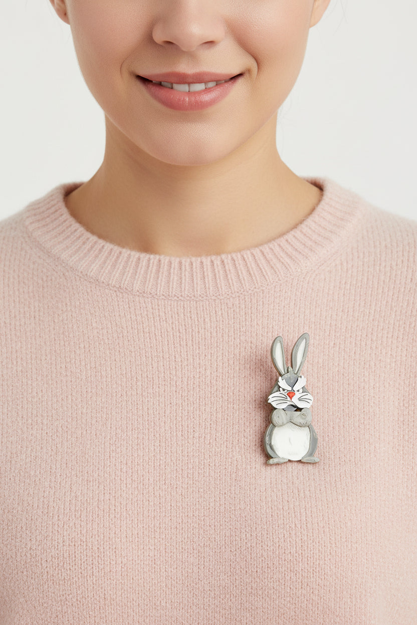 Broche de acrílico Conejo Gruñón