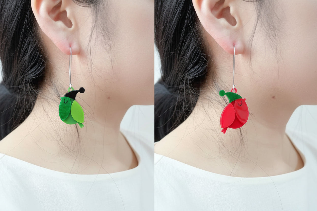 Christmas Bird Earrings