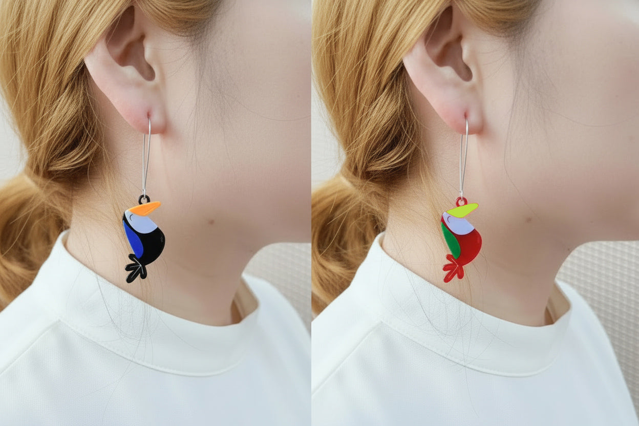 Toucan Acrylic Earrings