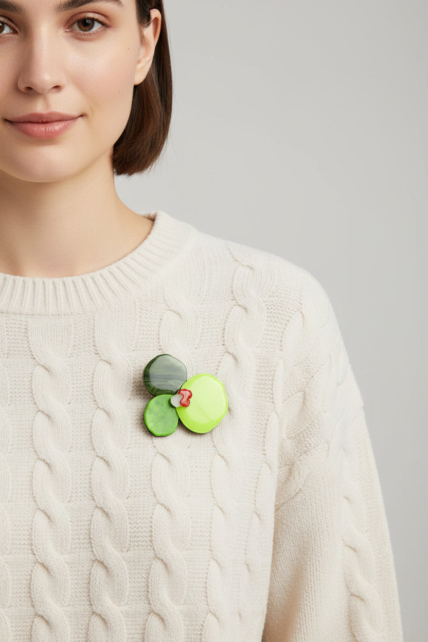 Clover Acrylic Brooch