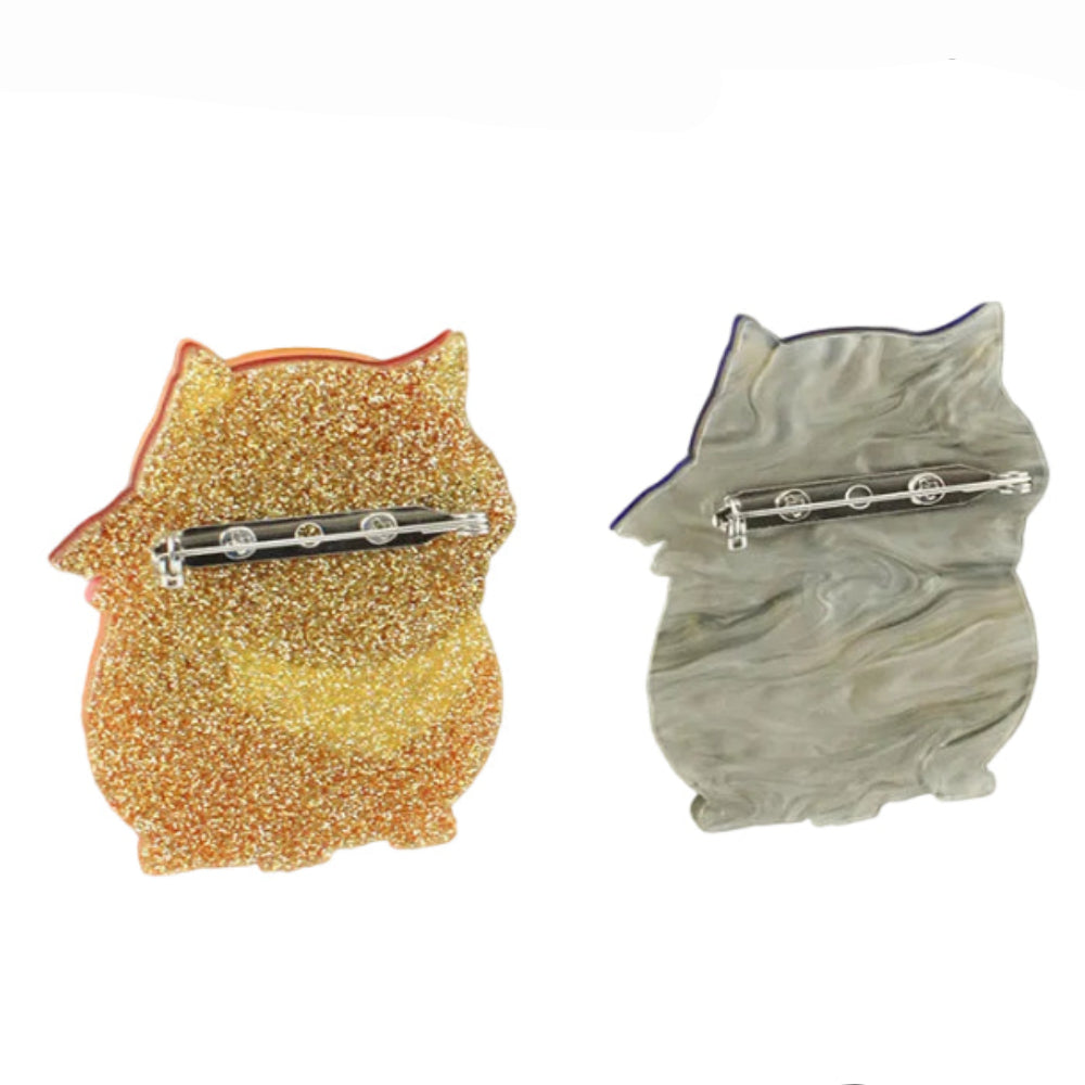 Pouty Angry Cat Acrylic Brooch