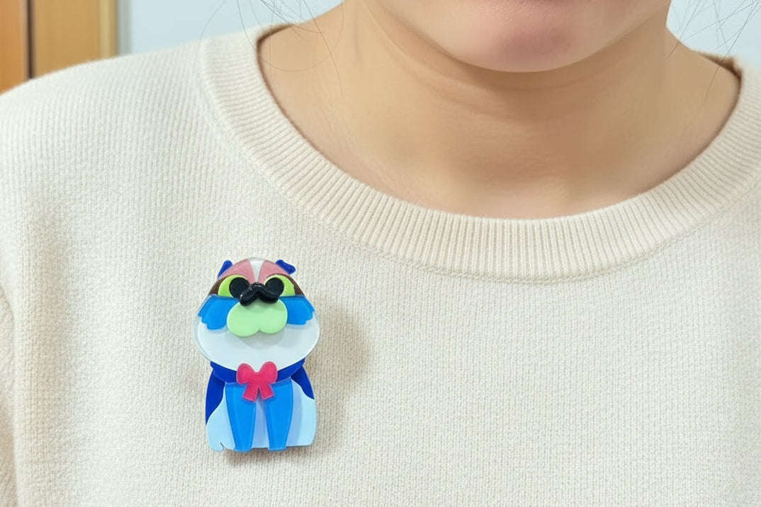 Cute Nick Puppy Acrylic Brooch