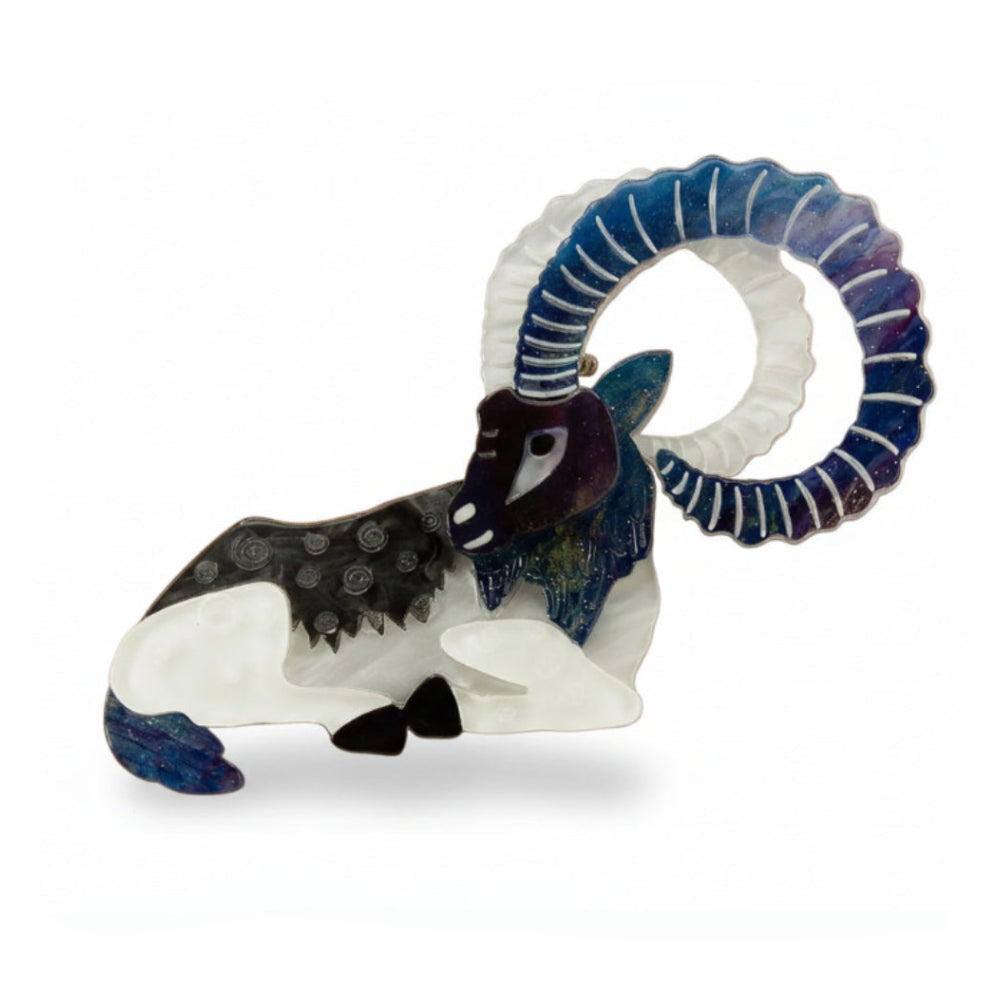 Horned Majesty Ram Brooch
