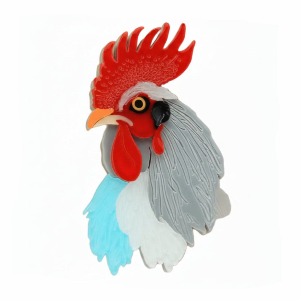 Vintage Rooster Acrylic Brooch