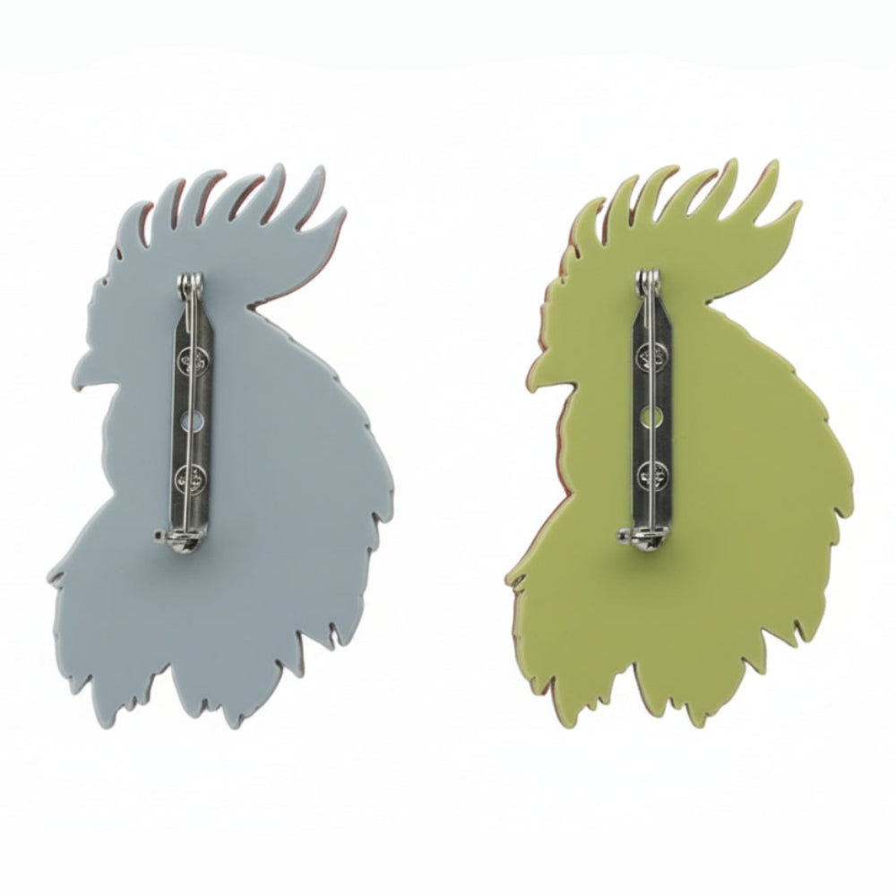 Vintage Rooster Acrylic Brooch