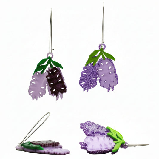 Wisteria Monstera Earrings