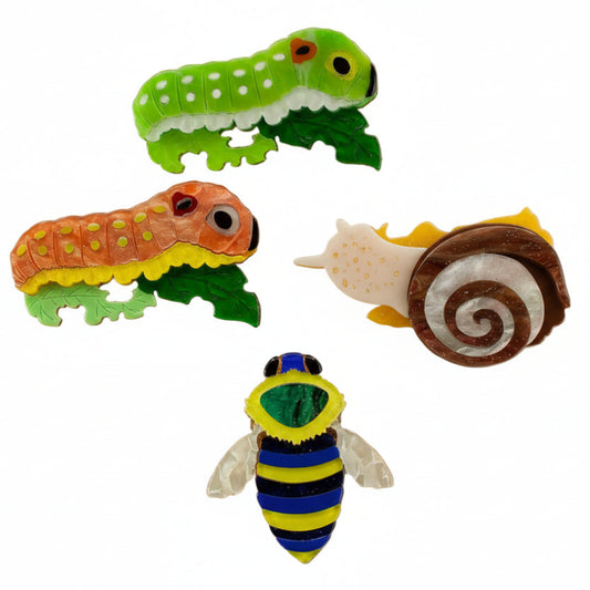 Garden Crawlies Brooch Set