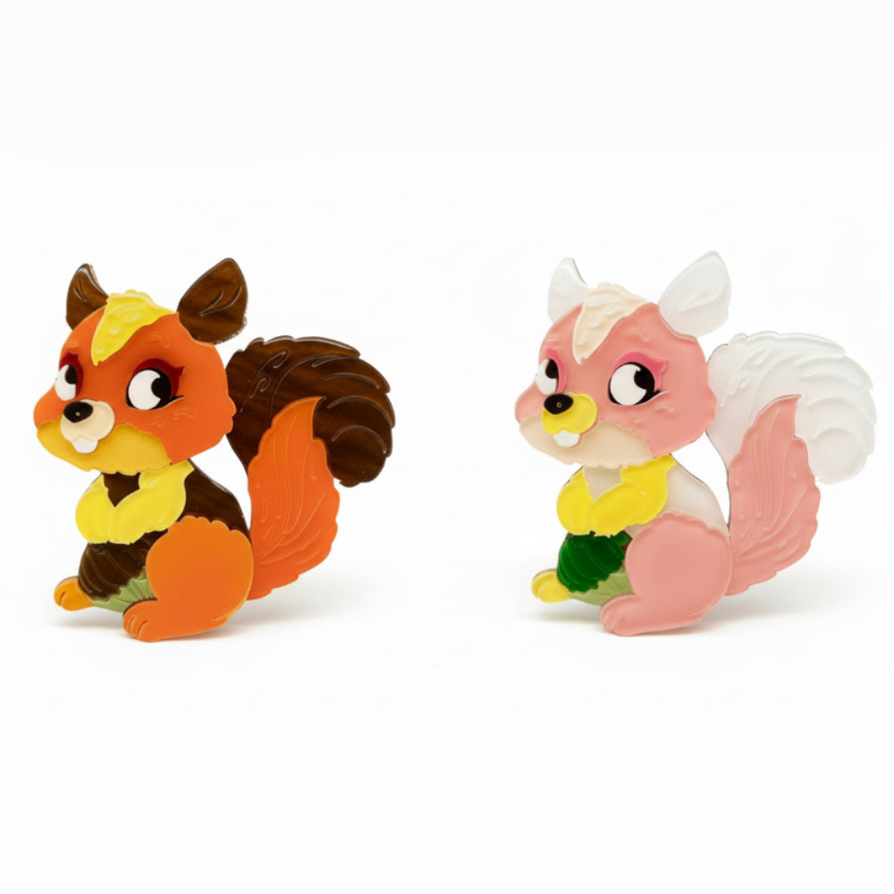 Cute Squirrel Acrylic Brooch