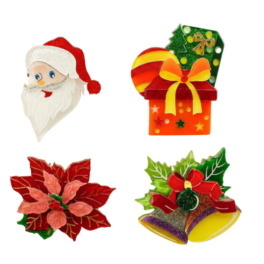 Christmas Cheer Brooch Quartet