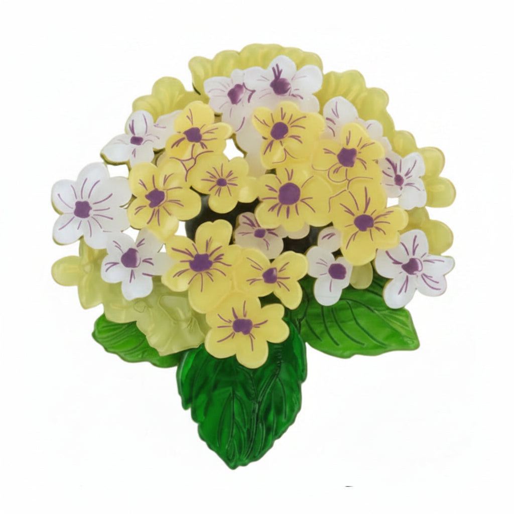 Broche de acrílico de hortensia