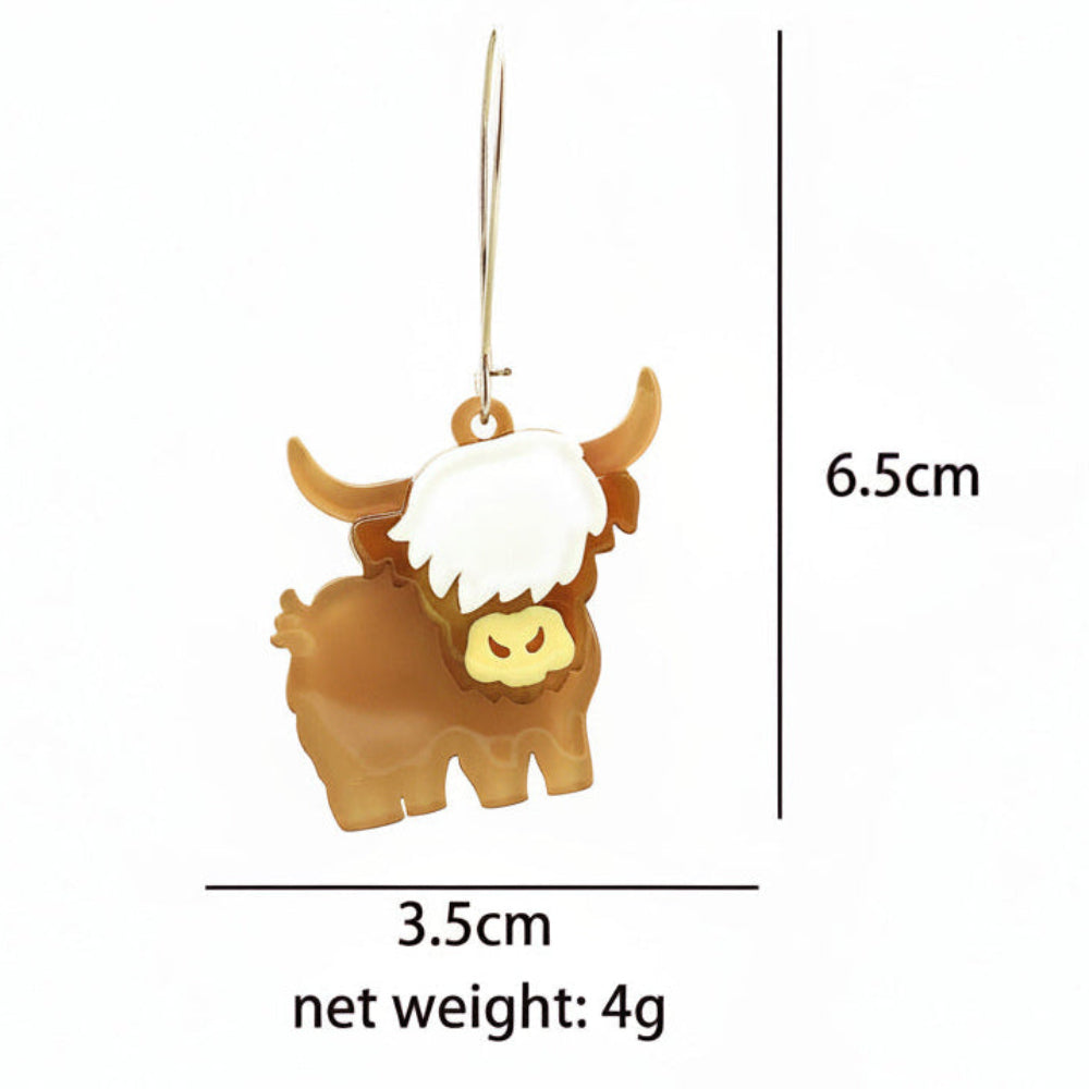Pendientes de vaca de las tierras altas en capas