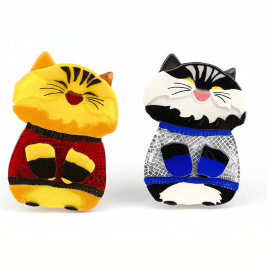 Cheerful Cat Acrylic Brooch
