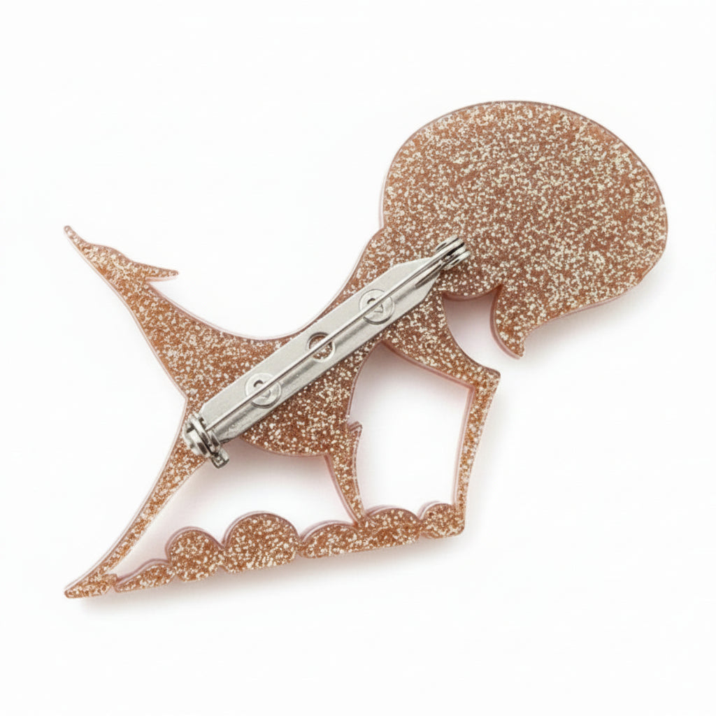 Geometric Fox Brooch