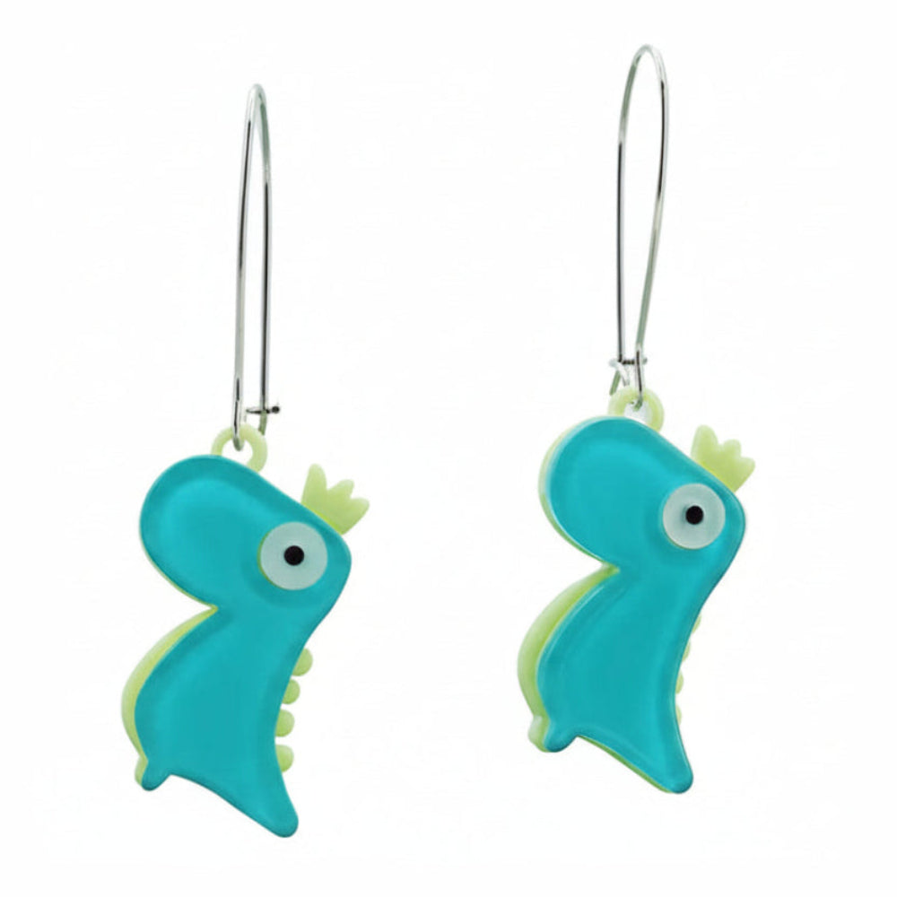 Pendientes de dinosaurio con corona