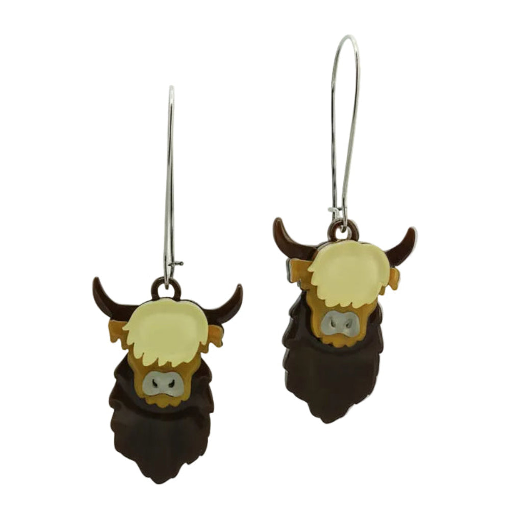 Layered Highland Cow Earrings