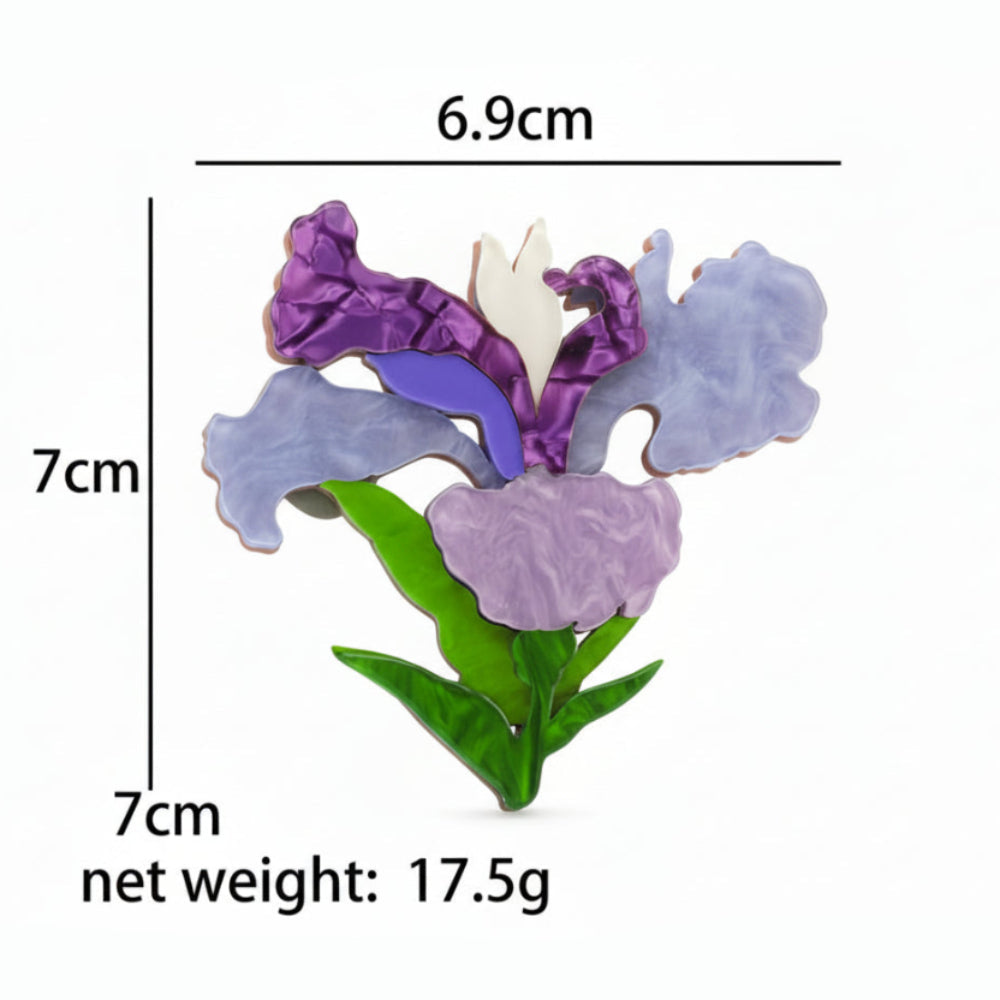 Iris Acrylic Brooch Set - 4 Styles