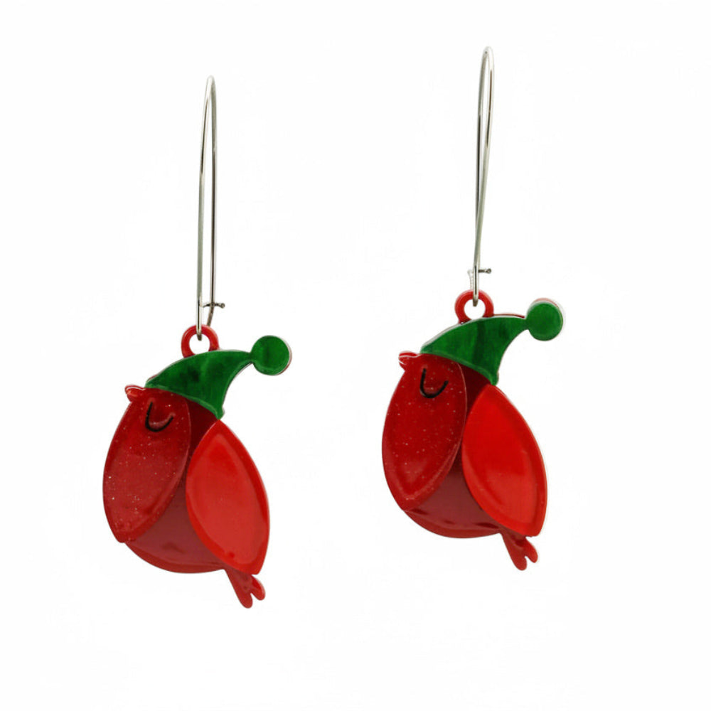 Christmas Bird Earrings