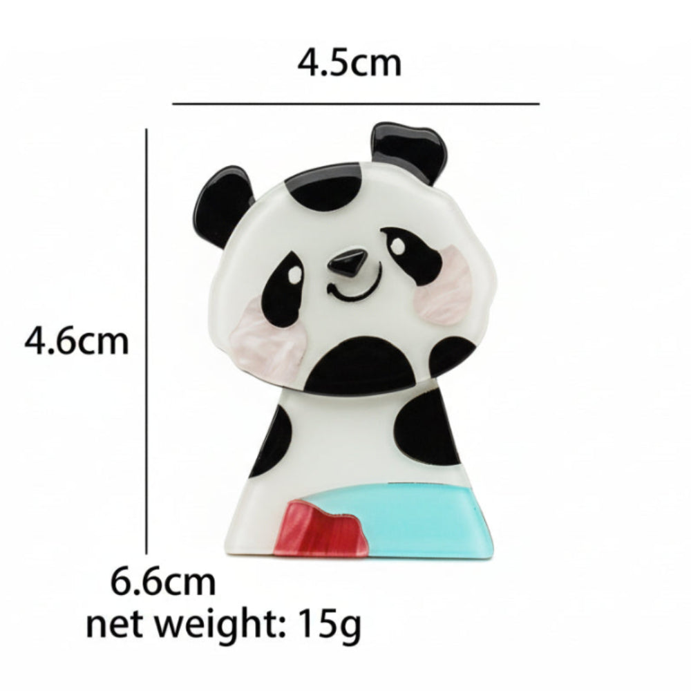 Acrylic Panda & Colorful Bear Brooches