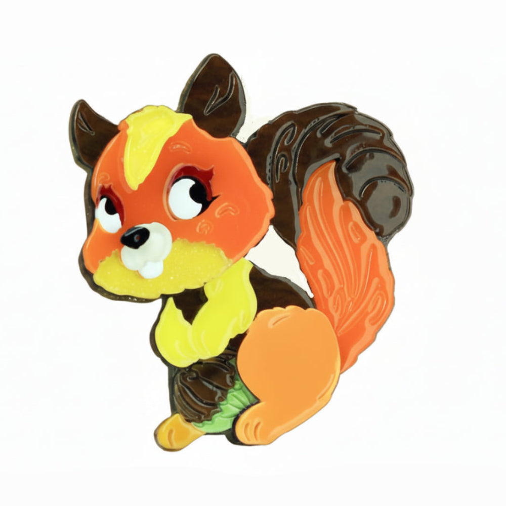 Cute Squirrel Acrylic Brooch