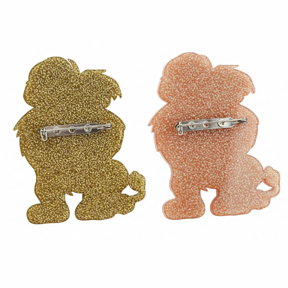 Smiling Leo Lion Acrylic Brooch