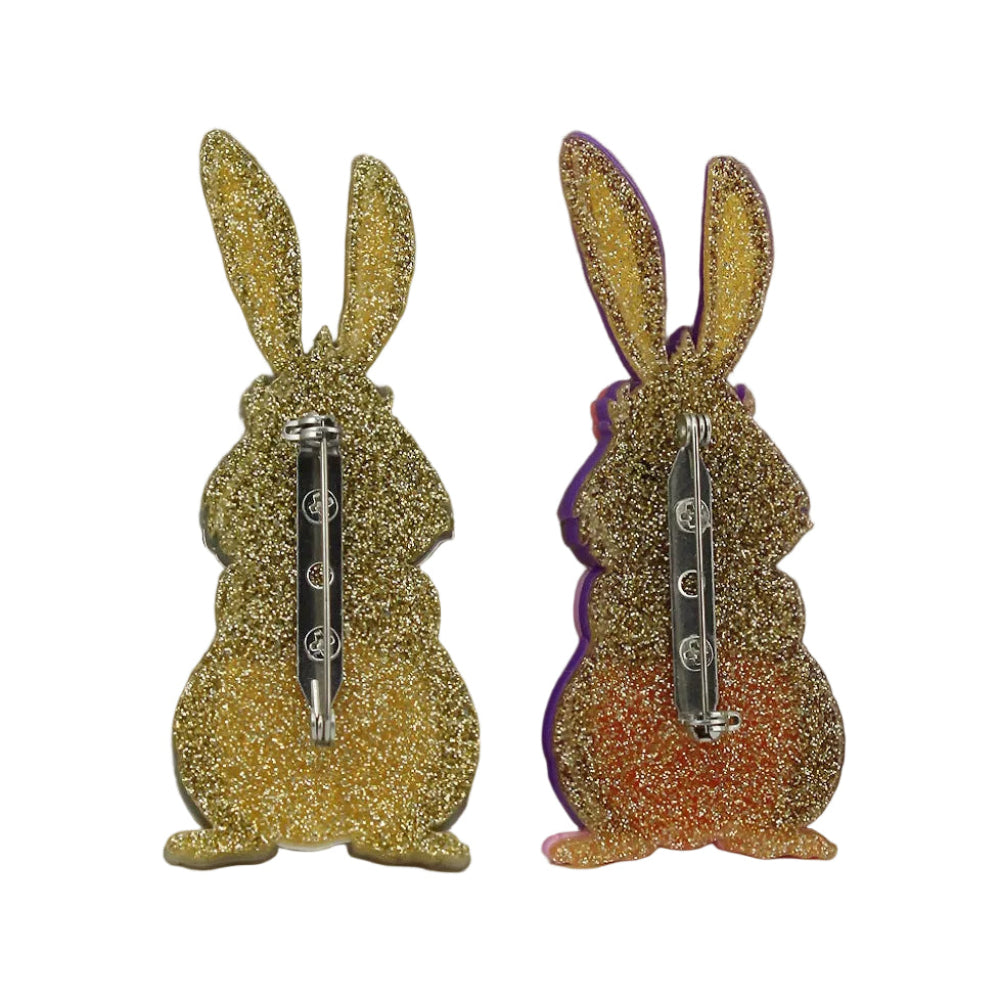 Grumpy Bunny Acrylic Brooch