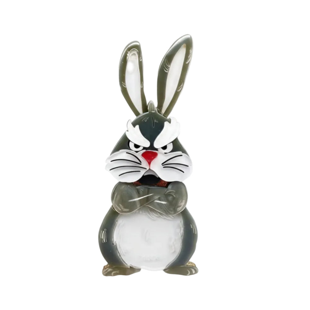 Grumpy Bunny Acrylic Brooch