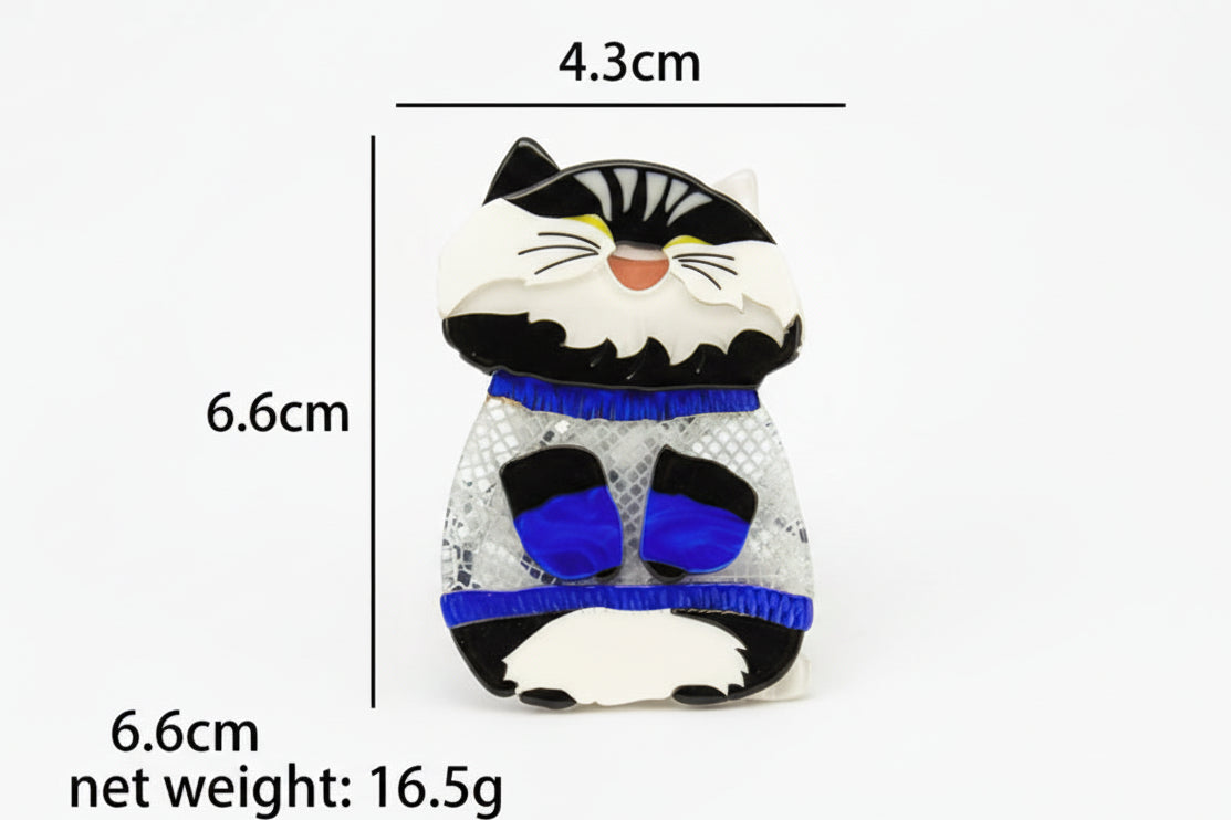 Cheerful Cat Acrylic Brooch