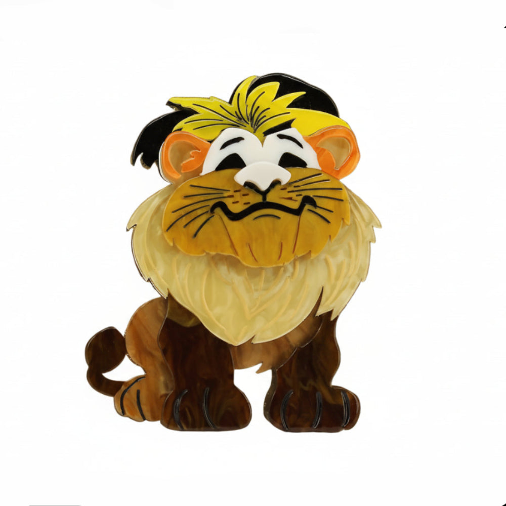 Smiling Leo Lion Acrylic Brooch