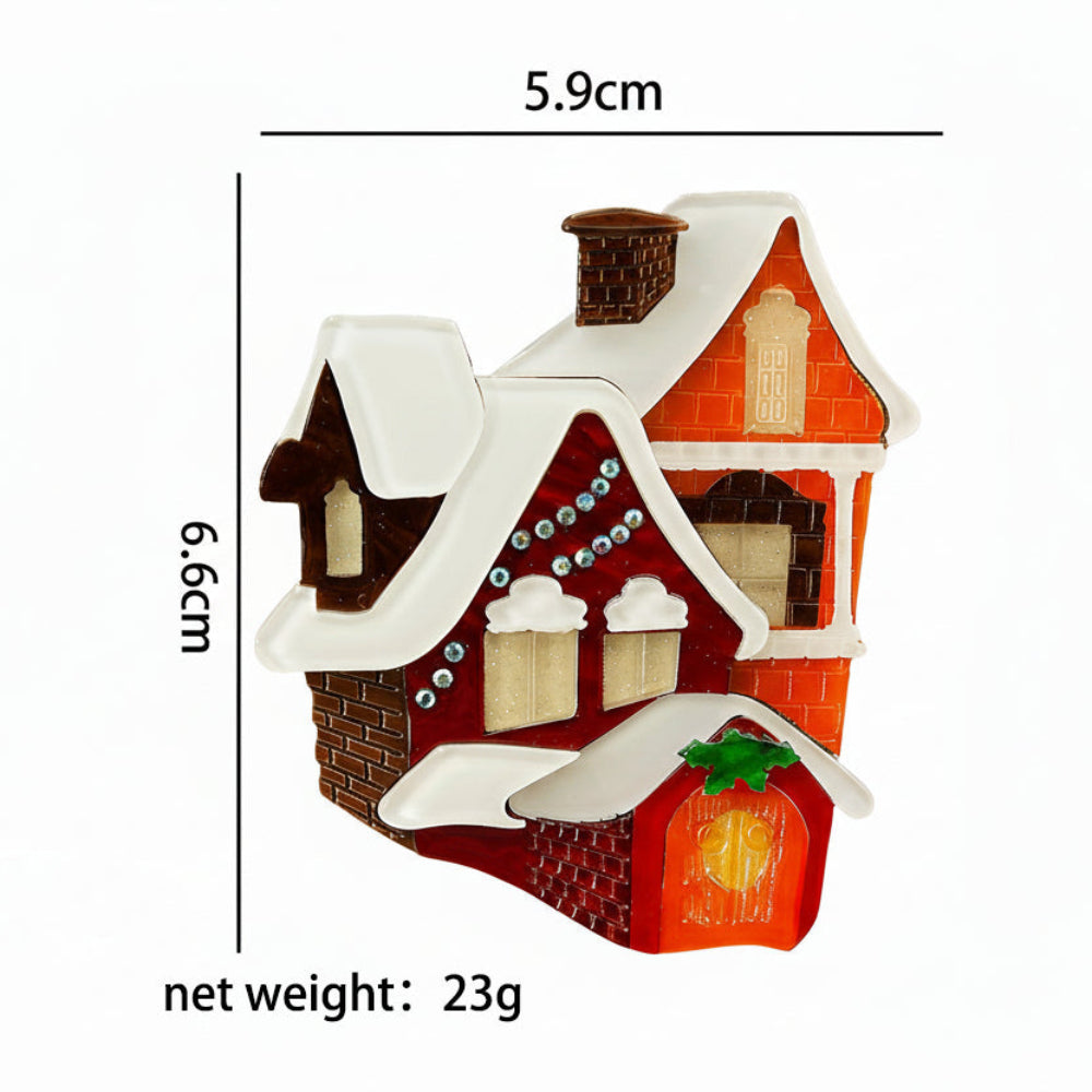 Gemütliches Weihnachtsbrosche-Quartett