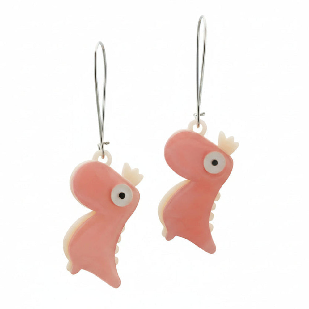Pendientes de dinosaurio con corona