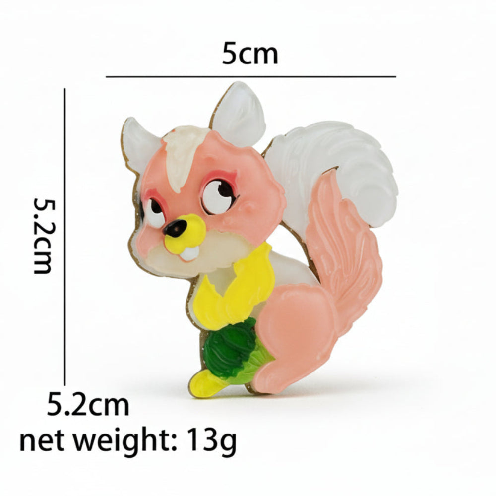 Cute Squirrel Acrylic Brooch
