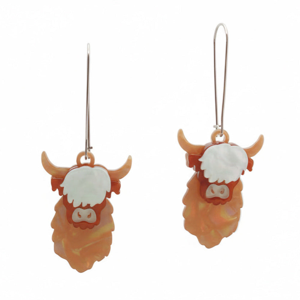 Layered Highland Cow Earrings