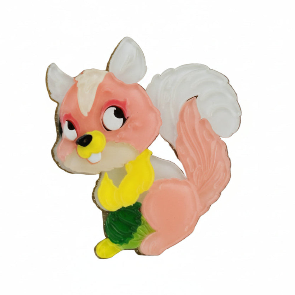 Cute Squirrel Acrylic Brooch
