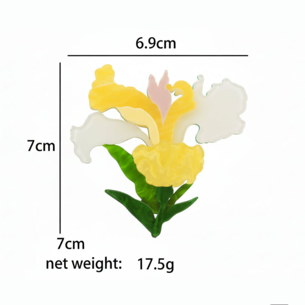 Iris Acrylic Brooch Set - 4 Styles