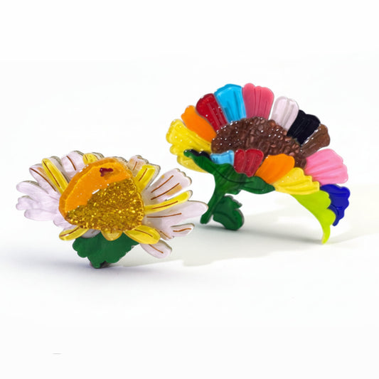 Spilla Margheritina Soleggiata / Gerbera Arcobaleno