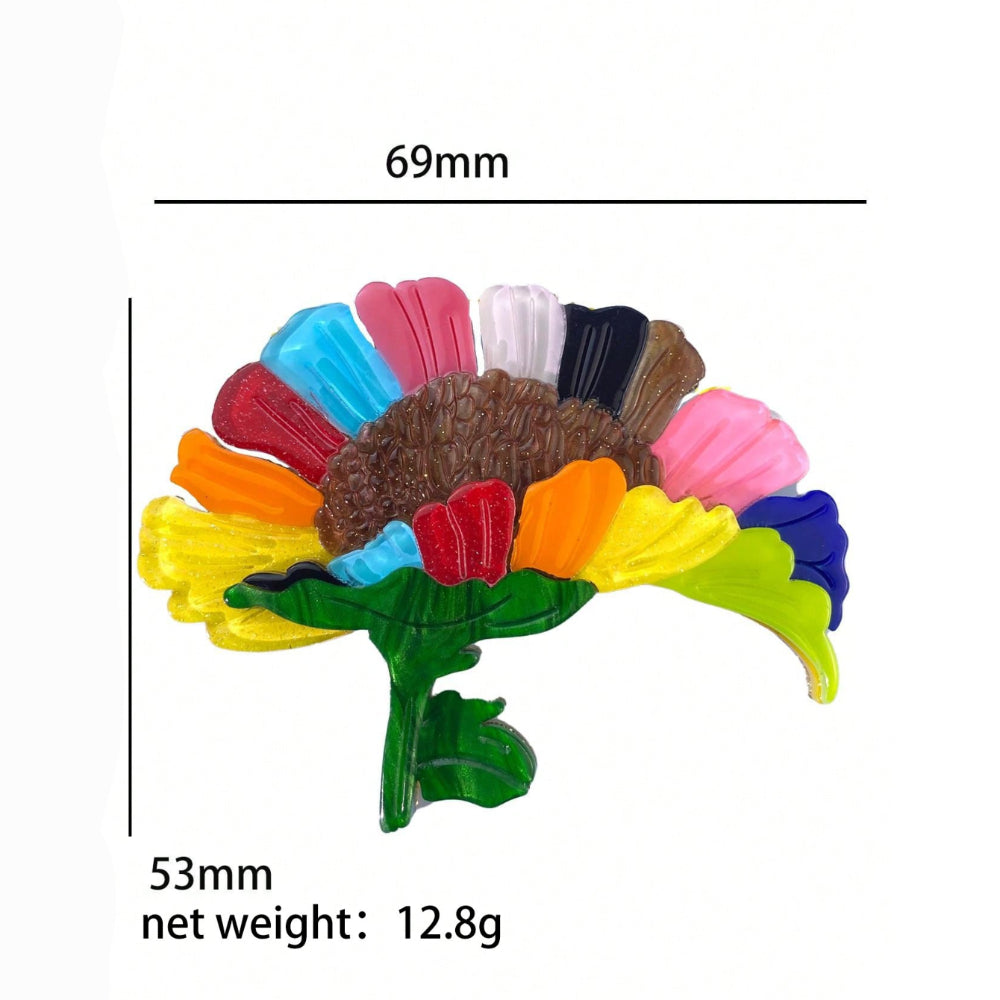 Sonnige Gänseblümchen / Regenbogen-Gerbera Brosche