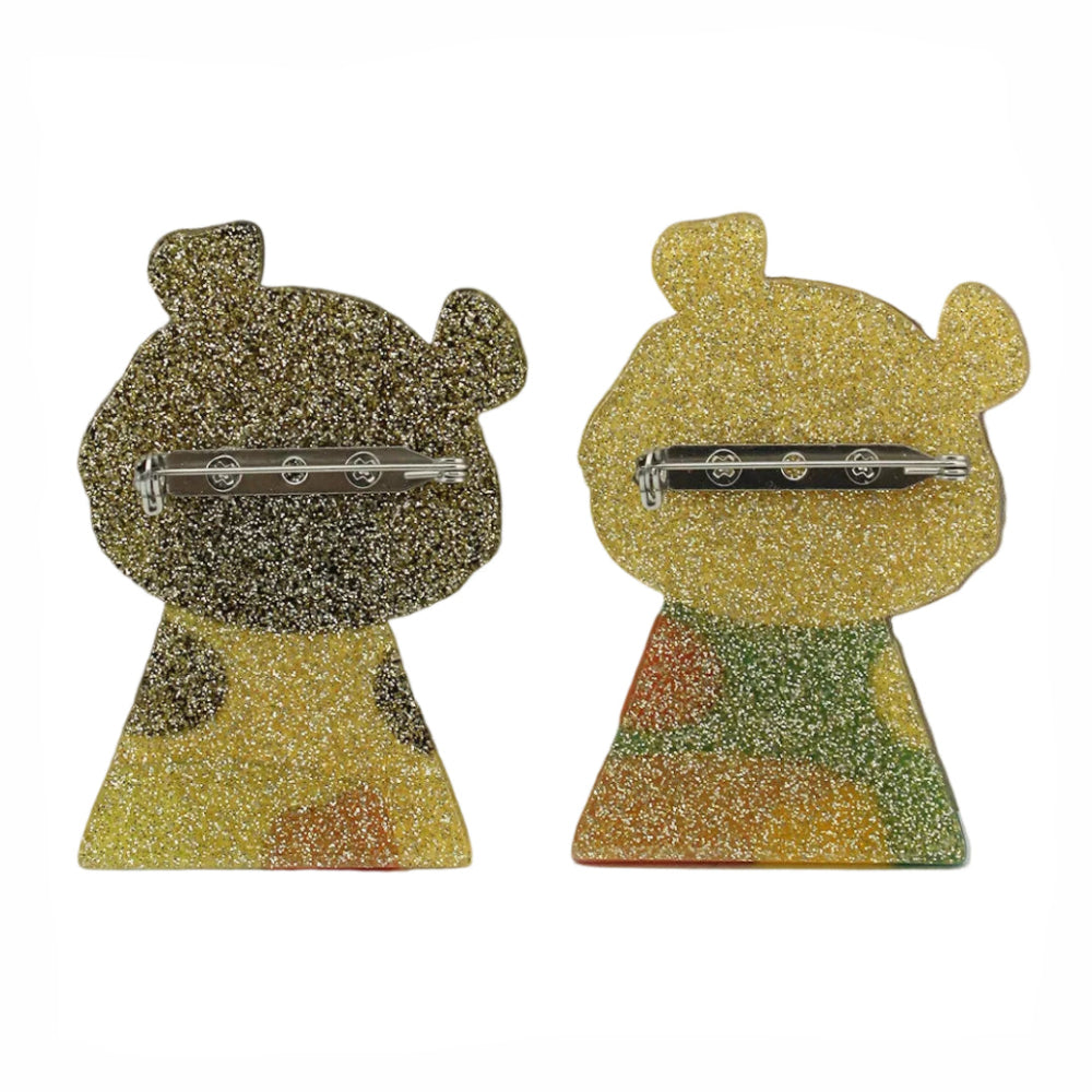 Acrylic Panda & Colorful Bear Brooches