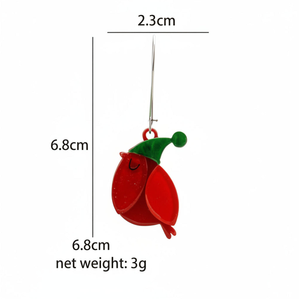 Christmas Bird Earrings