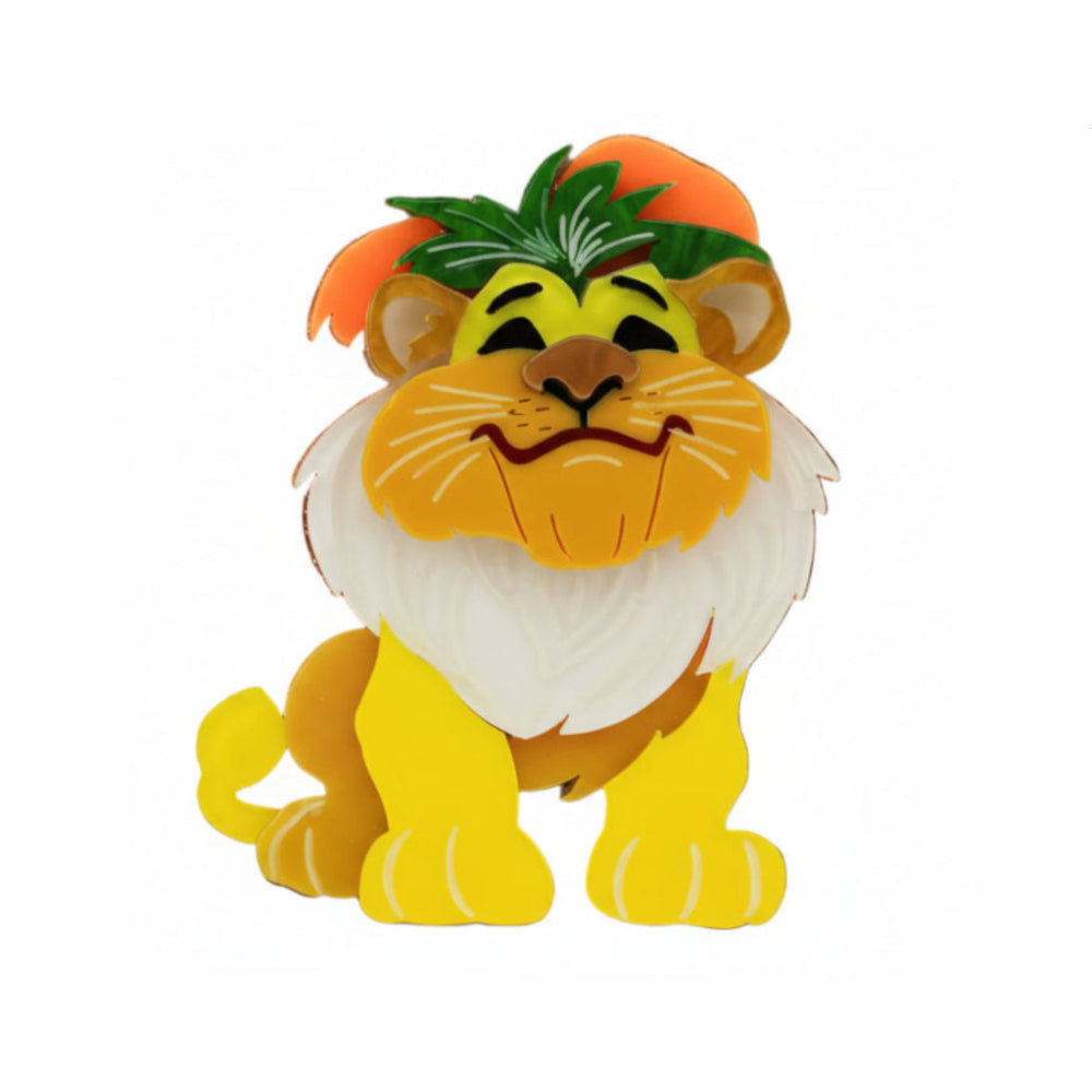 Smiling Leo Lion Acrylic Brooch