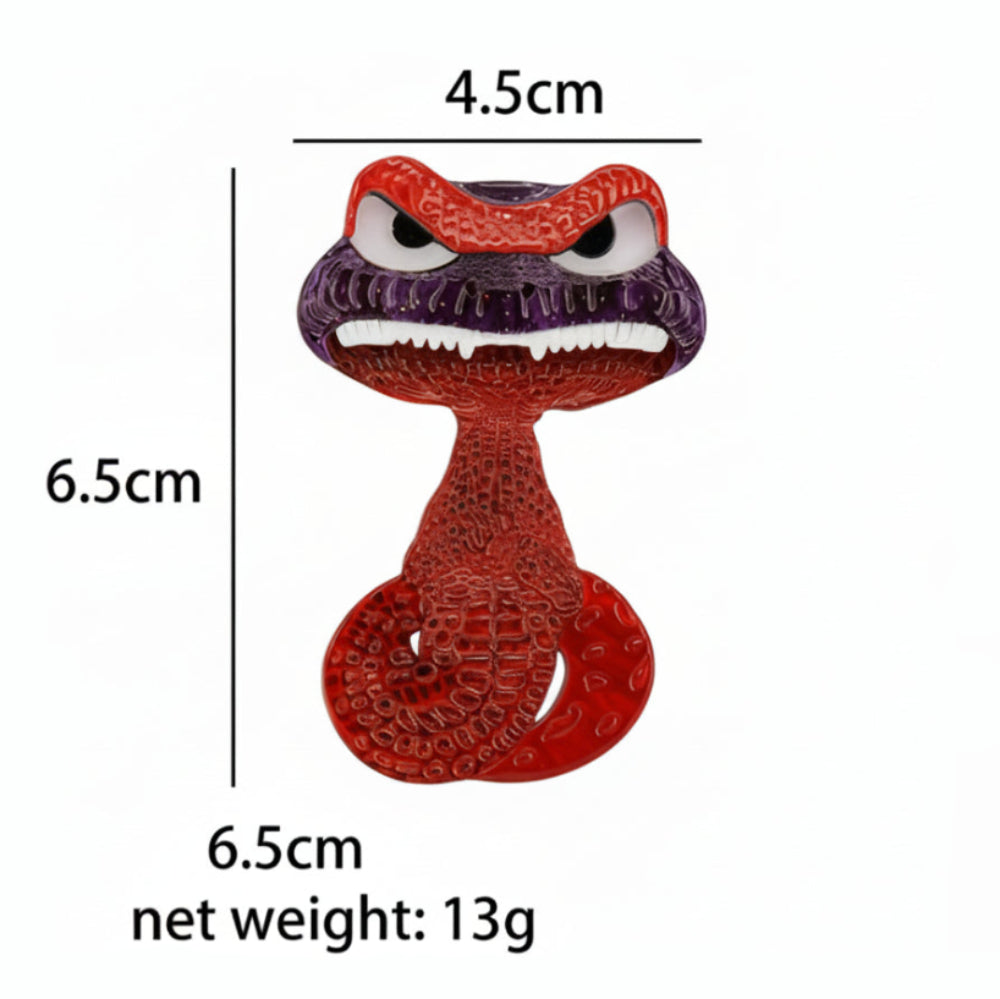 Acrylic Grinning Snake Brooch
