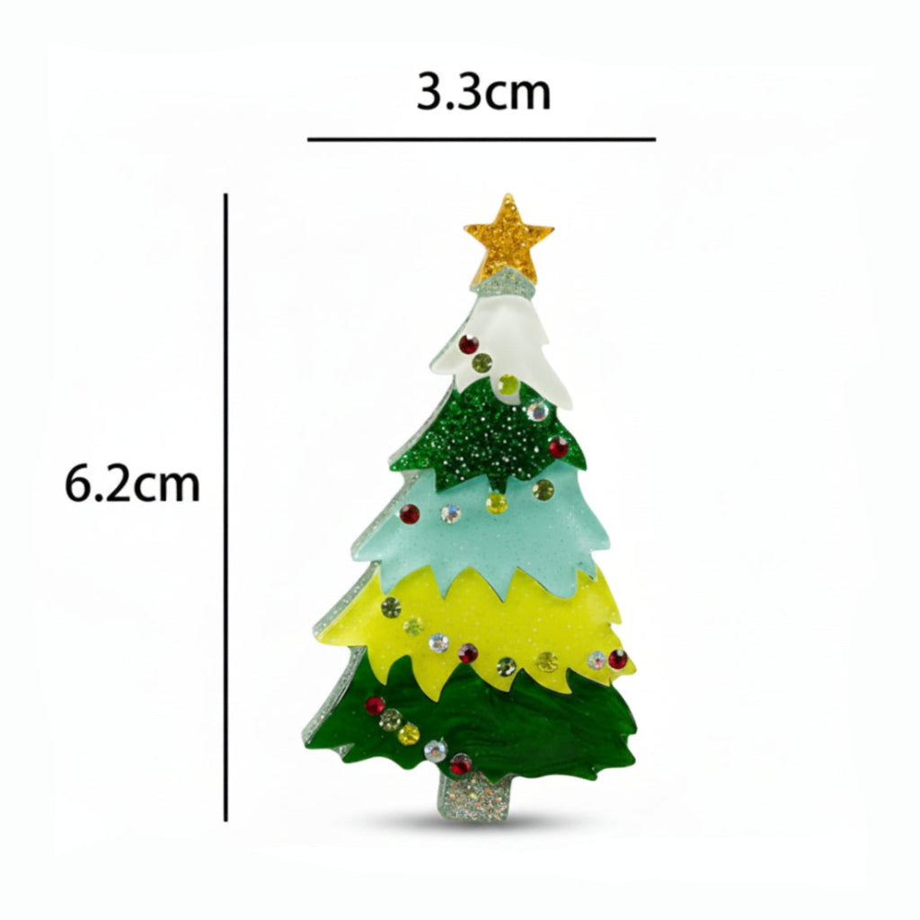 Frosted & Festive Tree Brooch Set