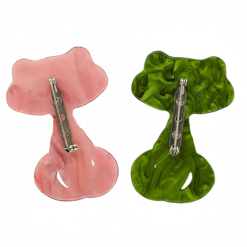 Acrylic Grinning Snake Brooch
