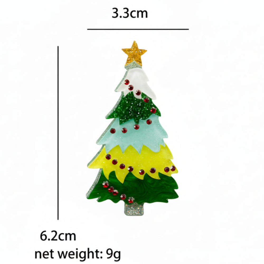 Frosted & Festive Tree Brooch Set