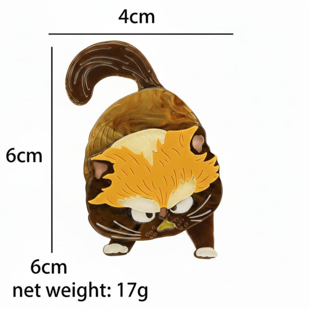 Broche de acrílico de Kitty Enojada Cruzada