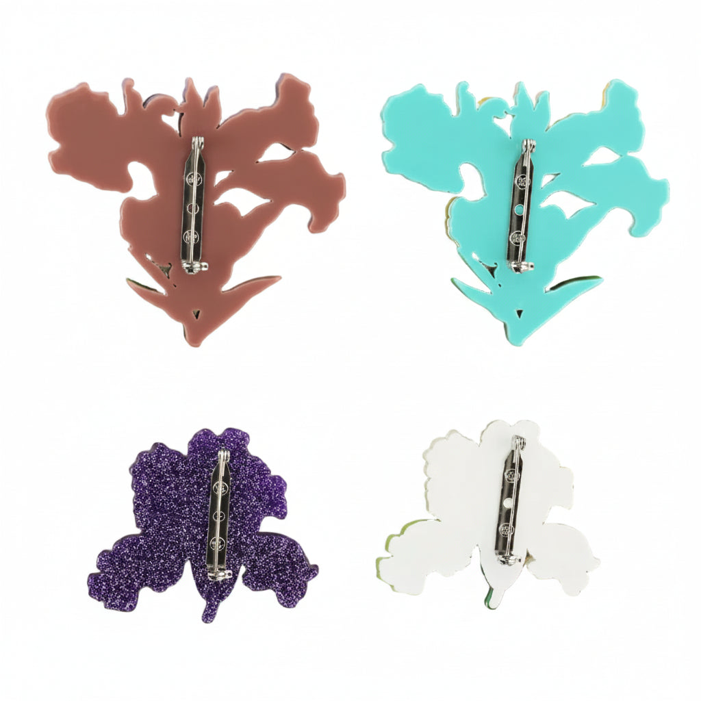 Iris Acrylic Brooch Set - 4 Styles