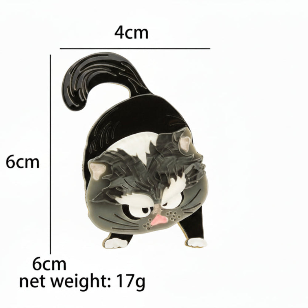 Broche de acrílico de Kitty Enojada Cruzada