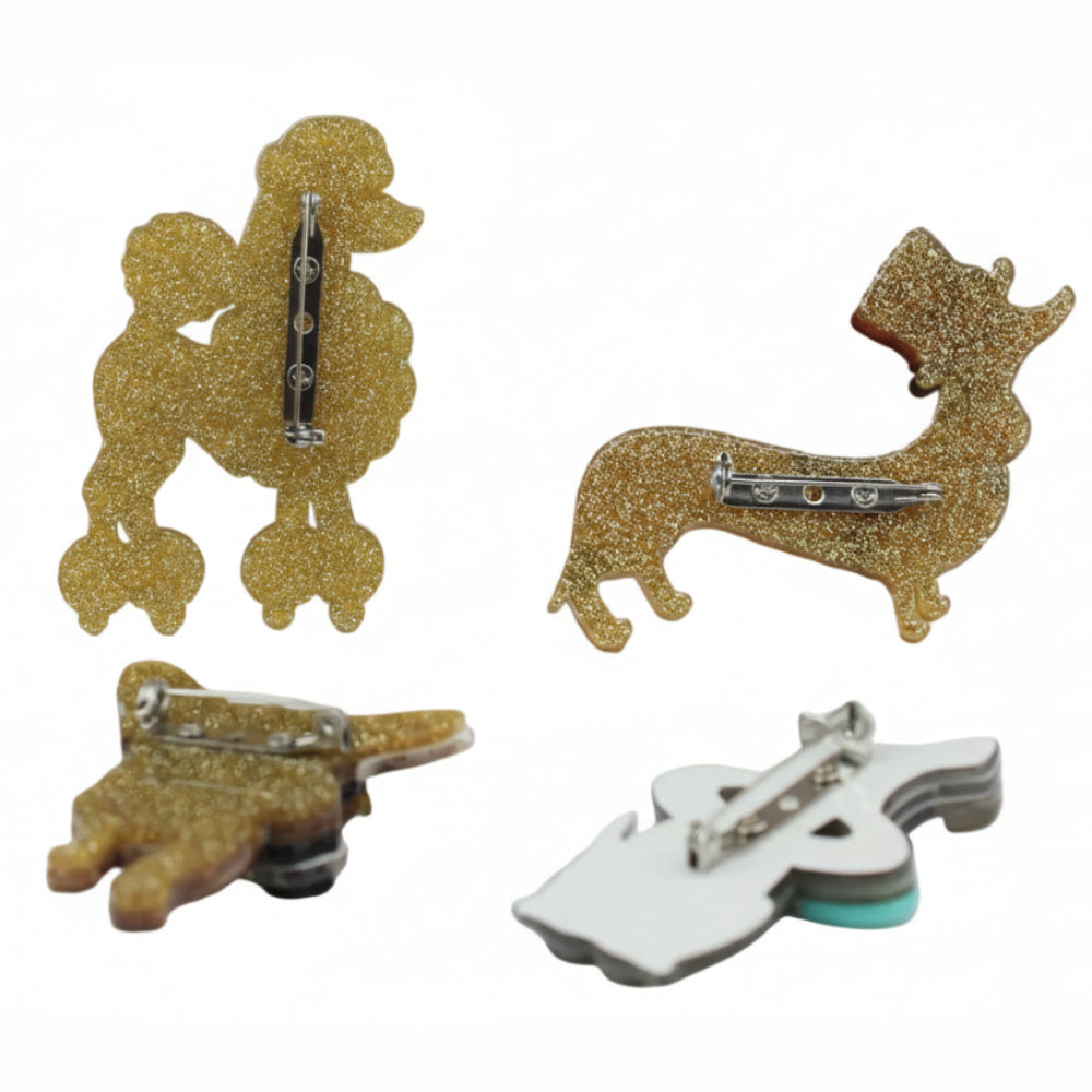 Cute Dogs Acrylic Brooch Set