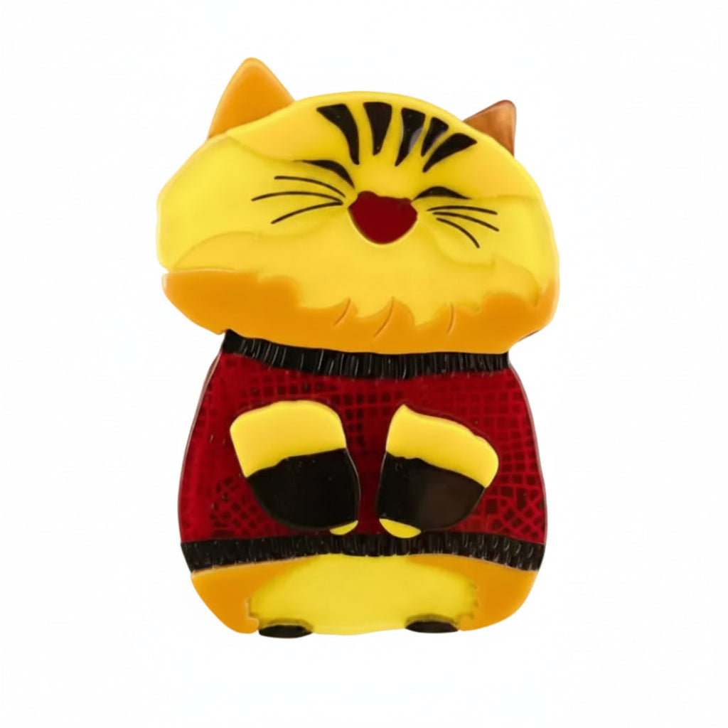 Cheerful Cat Acrylic Brooch