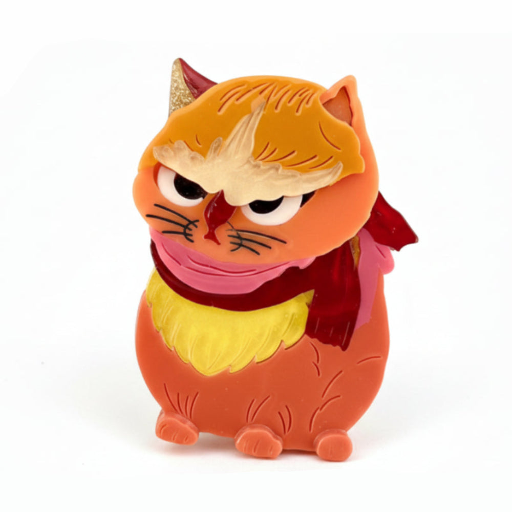 Pouty Angry Cat Acrylic Brooch